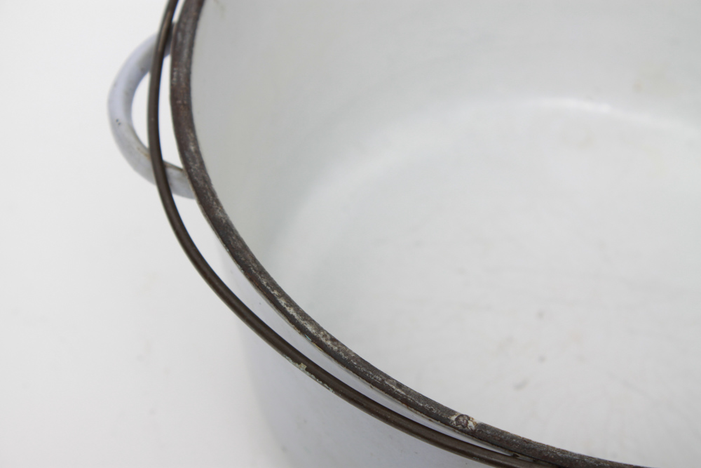 Vintage Pair of Enamelware Pots