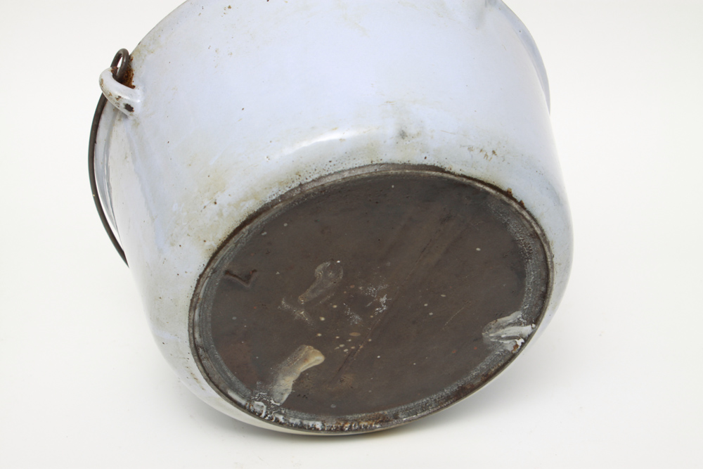 Vintage Pair of Enamelware Pots