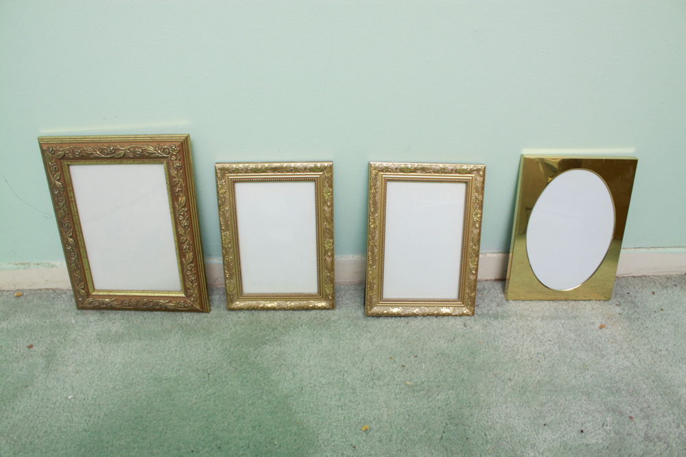 Large Collection of Metallic Tone Picture Frames