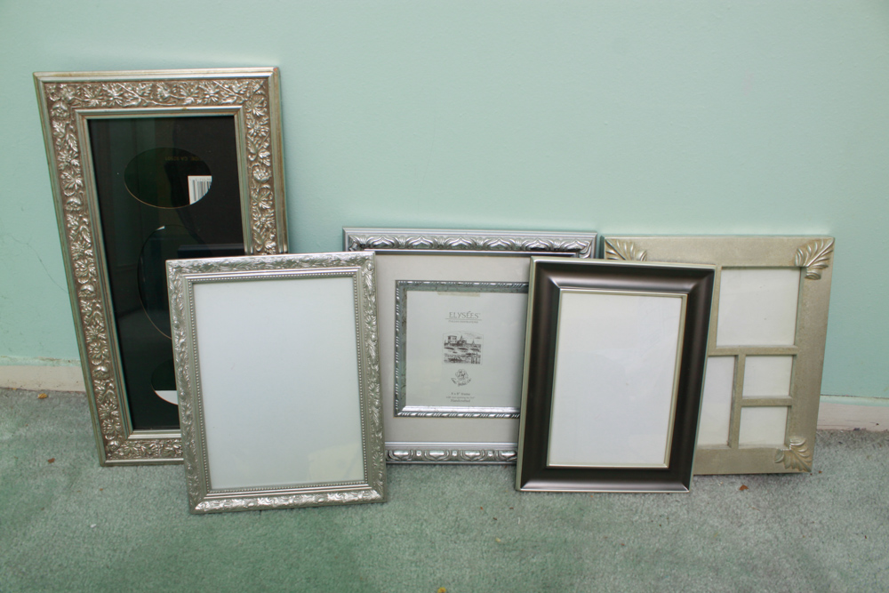 Large Collection of Metallic Tone Picture Frames