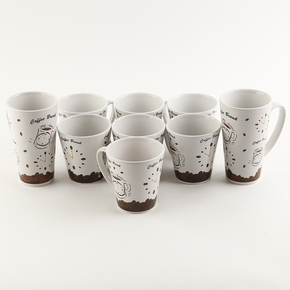 Set of Nine "Coffee Break" Coffee Mugs by Trisa