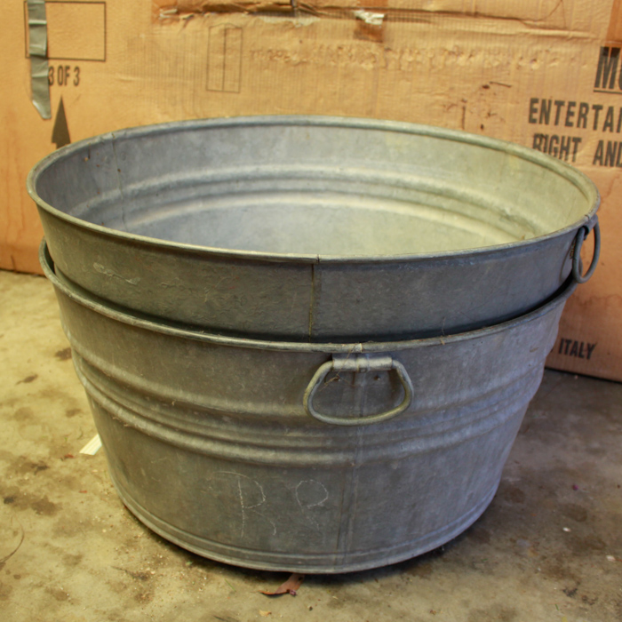 Vintage Galvanized Steel Wash Tubs