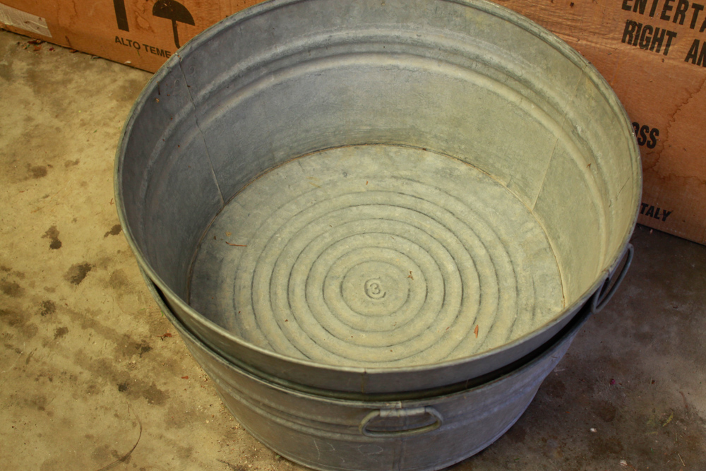 Vintage Galvanized Steel Wash Tubs