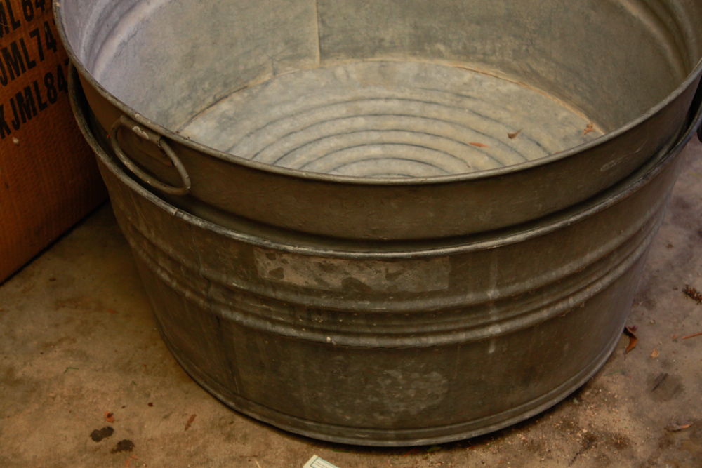 Vintage Galvanized Steel Wash Tubs
