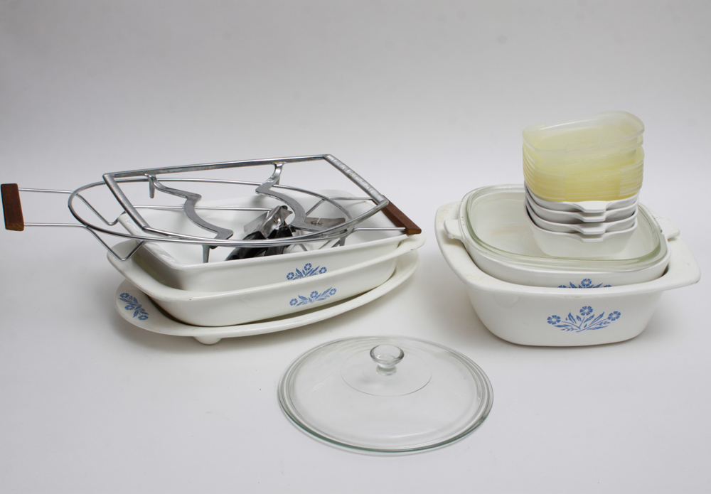 Large Collection of Cornflower Corning Ware
