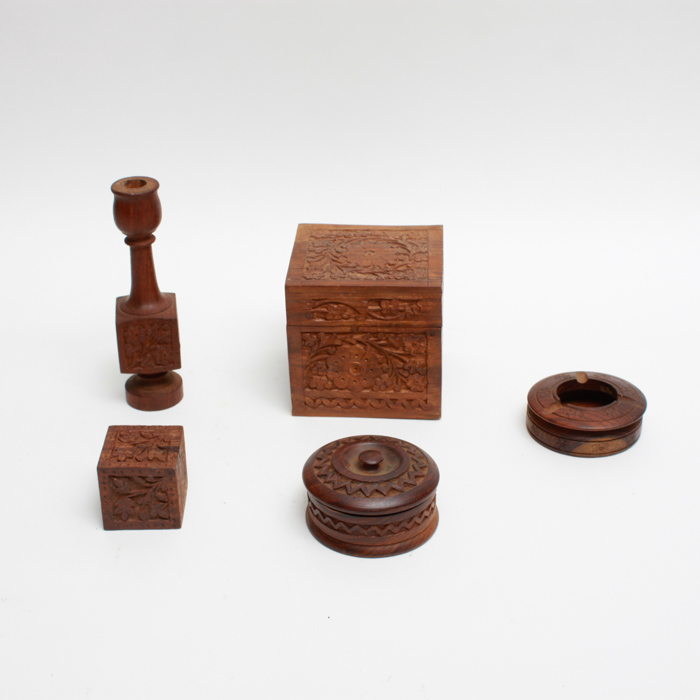 Collection of Carved Wood Décor