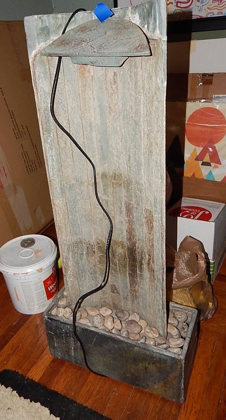 Contemporary Table/Floor Natural Slate Waterfall Fountain