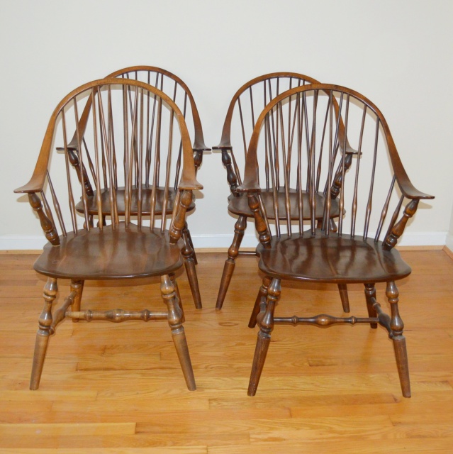 Four Vintage Hale of Vermont Windsor Chairs