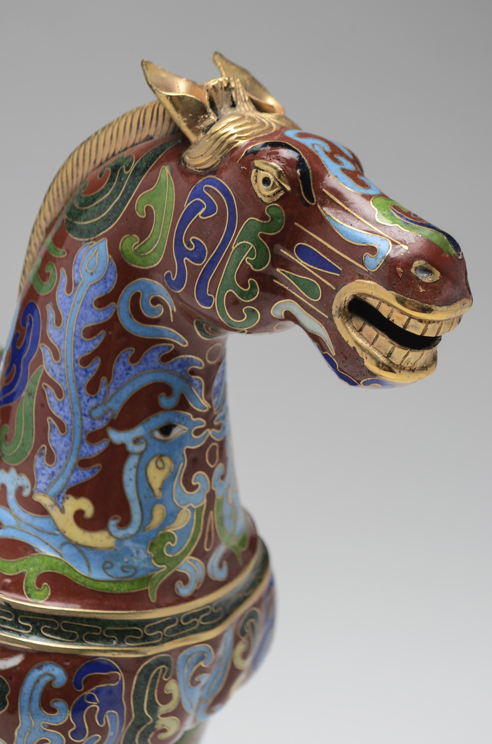 Vintage Chinese Cloisonné Enamel Horse Figure