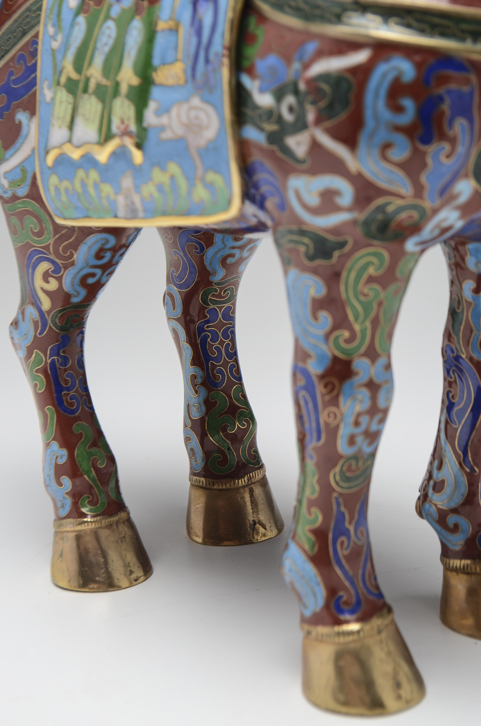 Vintage Chinese Cloisonné Enamel Horse Figure