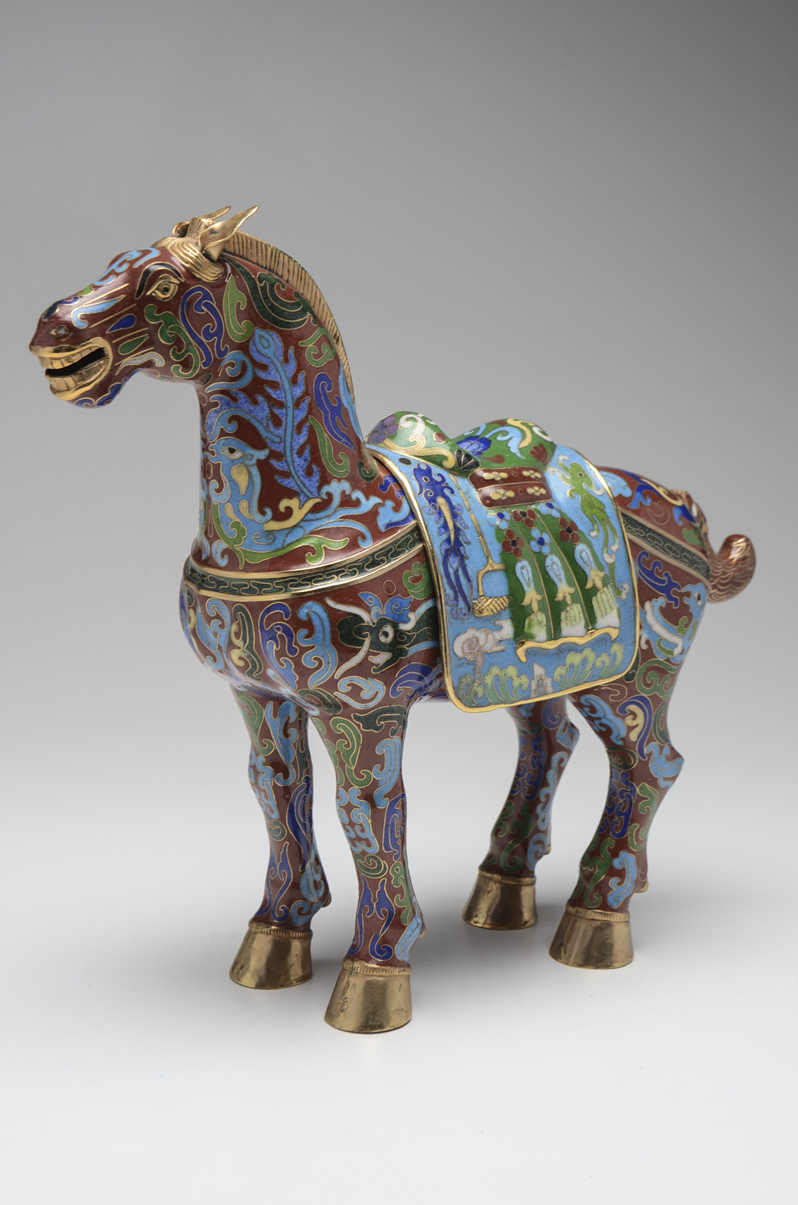 Vintage Chinese Cloisonné Enamel Horse Figure