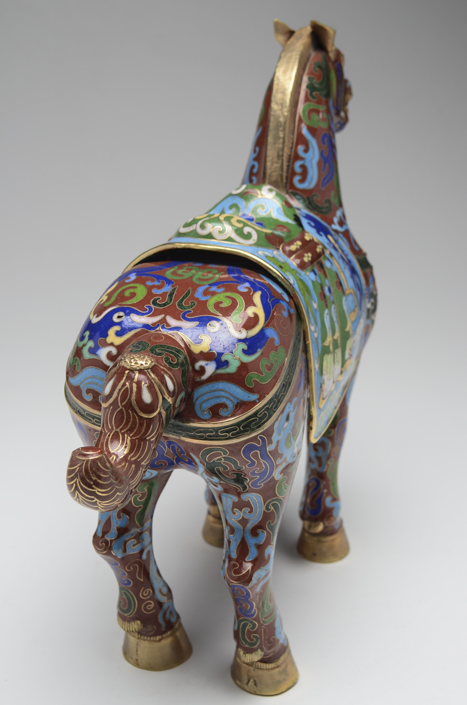 Vintage Chinese Cloisonné Enamel Horse Figure