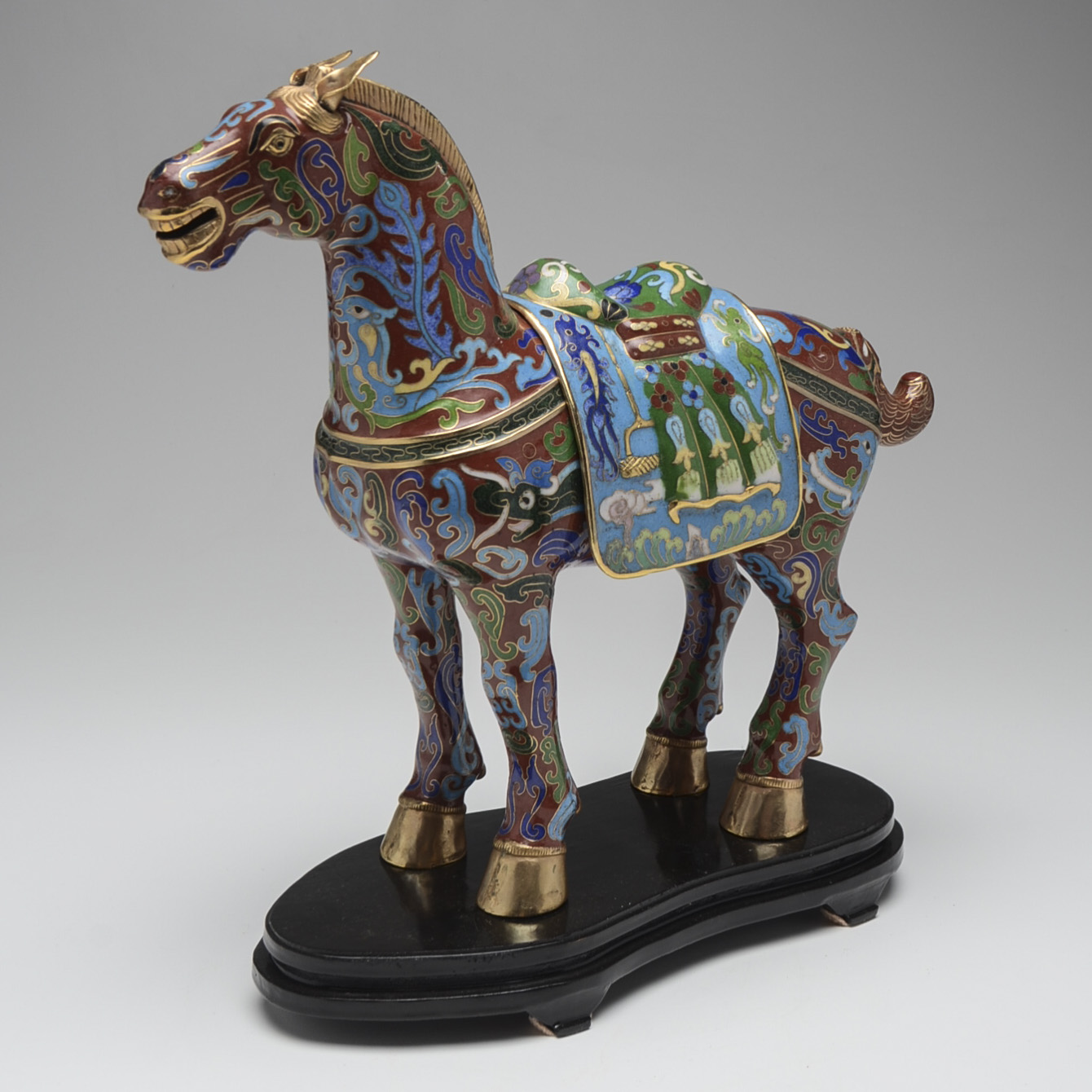 Vintage Chinese Cloisonné Enamel Horse Figure
