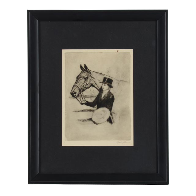 Gladys Brown Edwards Original Equine Drypoint Etching