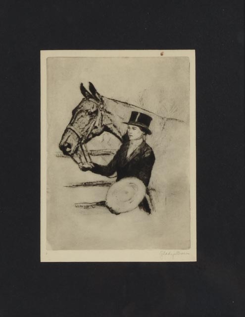 Gladys Brown Edwards Original Equine Drypoint Etching