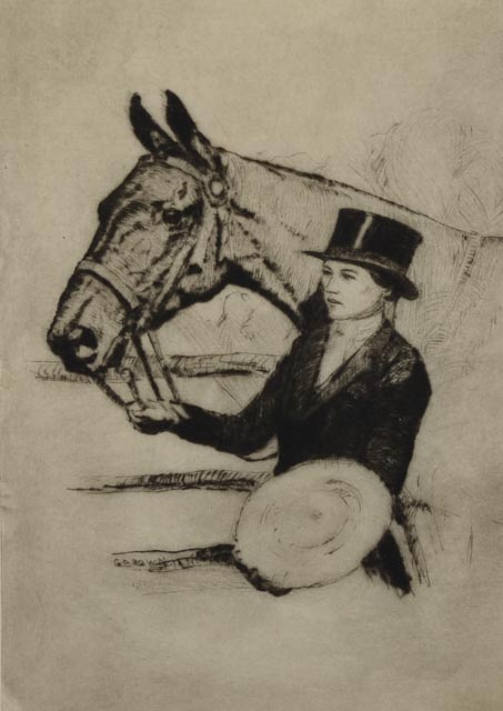 Gladys Brown Edwards Original Equine Drypoint Etching