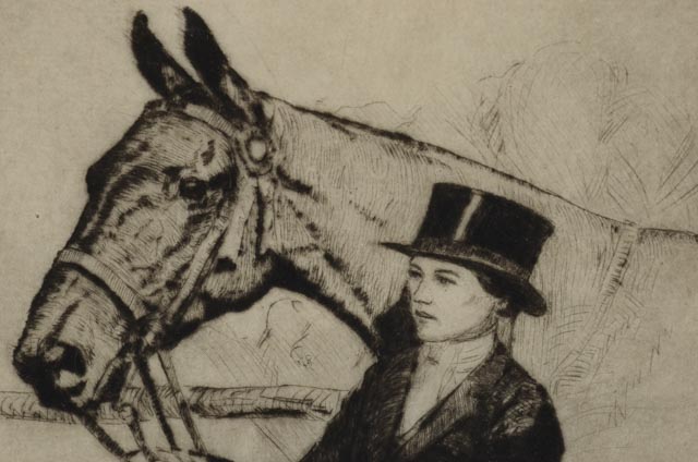 Gladys Brown Edwards Original Equine Drypoint Etching