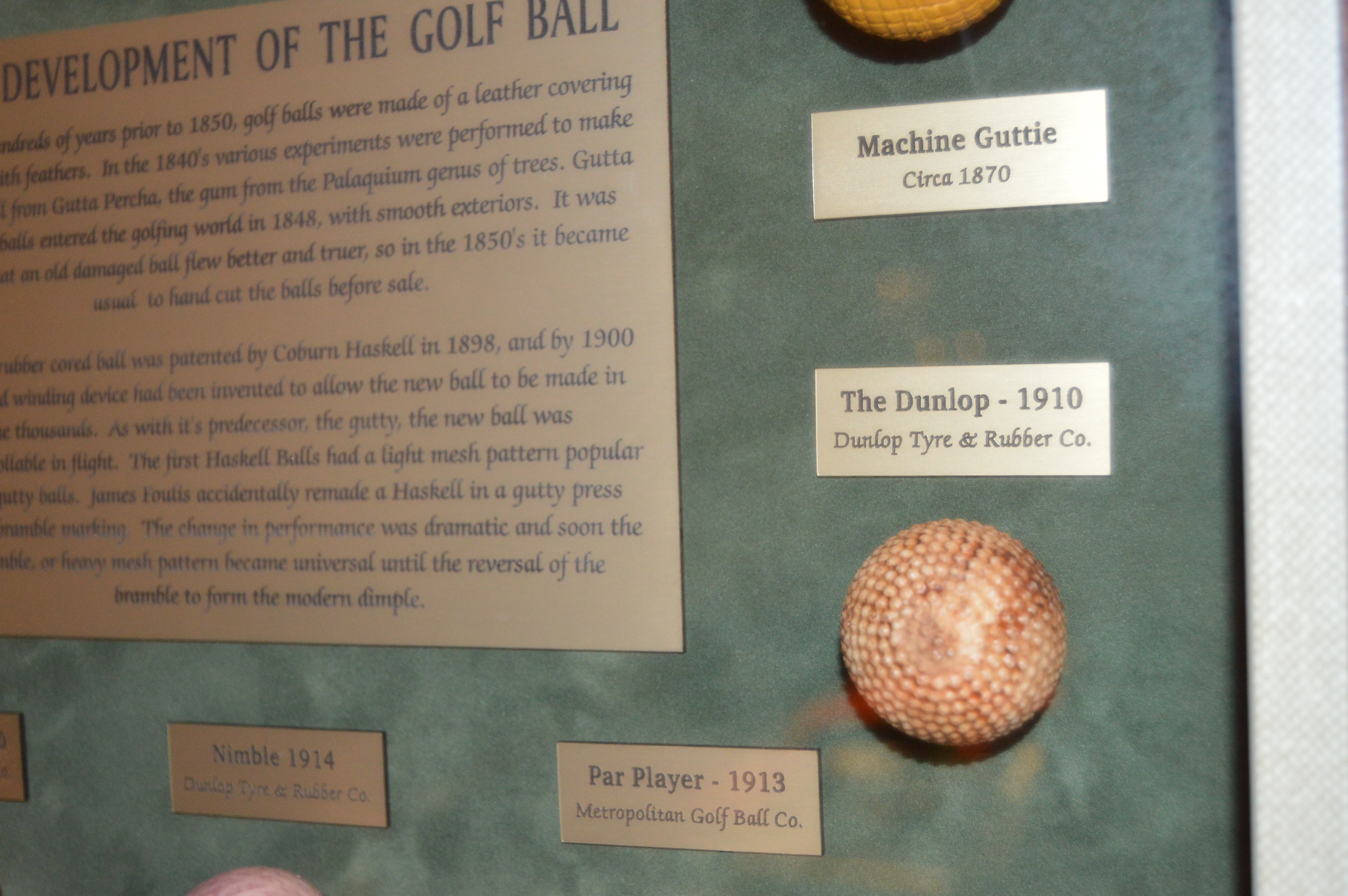 "The Development of the Golf Ball" Shadow Box Frame