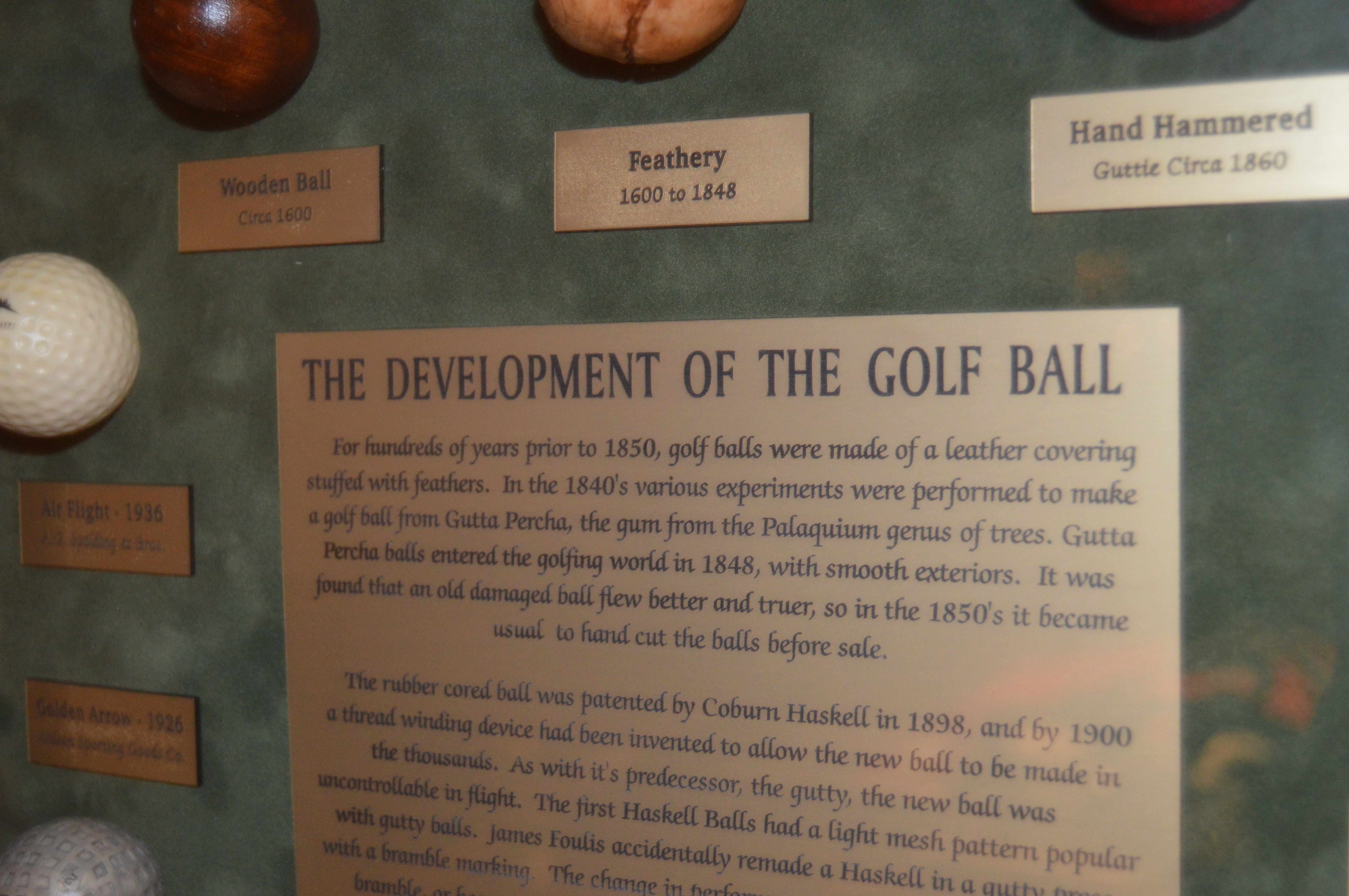 "The Development of the Golf Ball" Shadow Box Frame