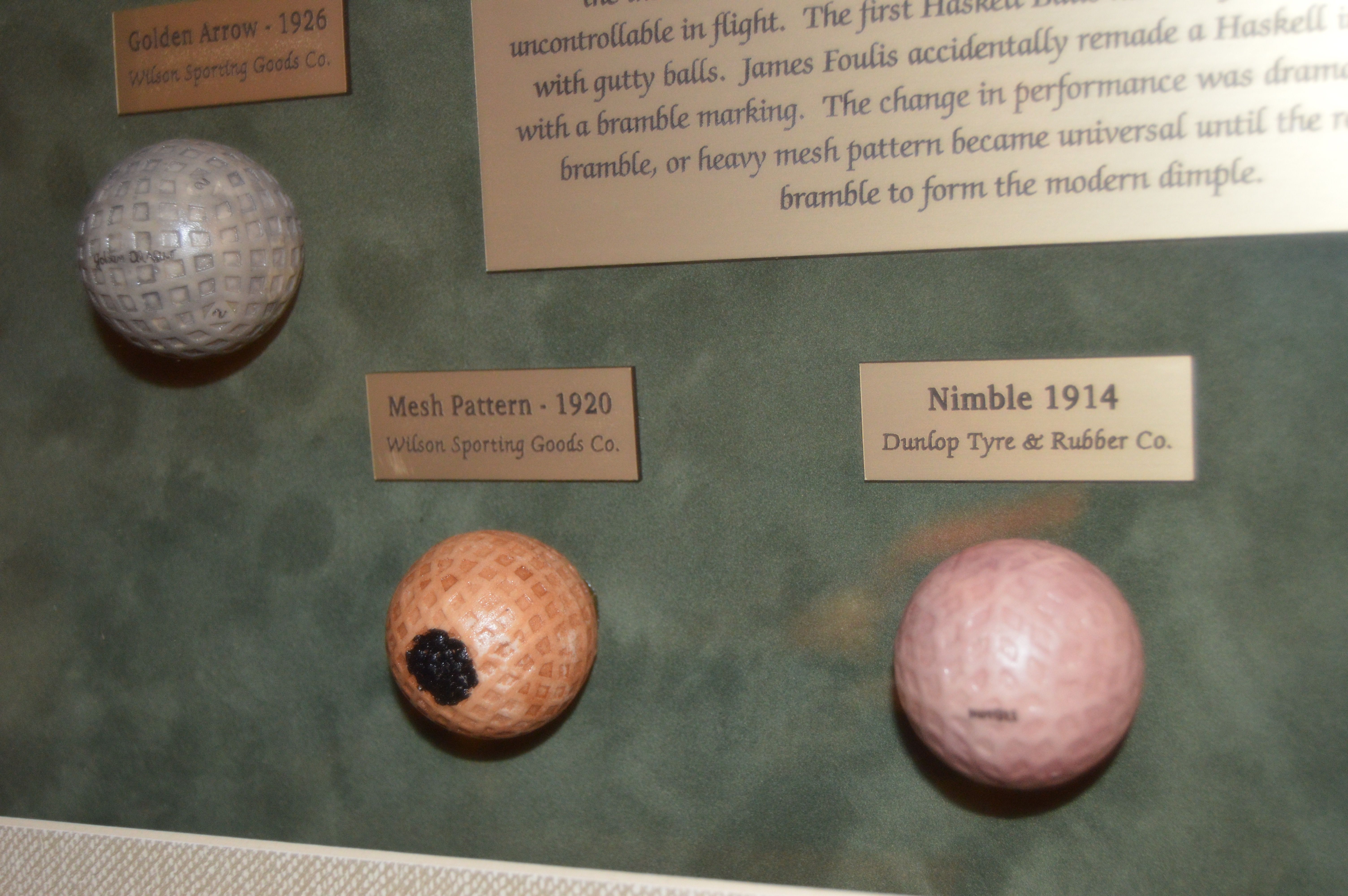 "The Development of the Golf Ball" Shadow Box Frame