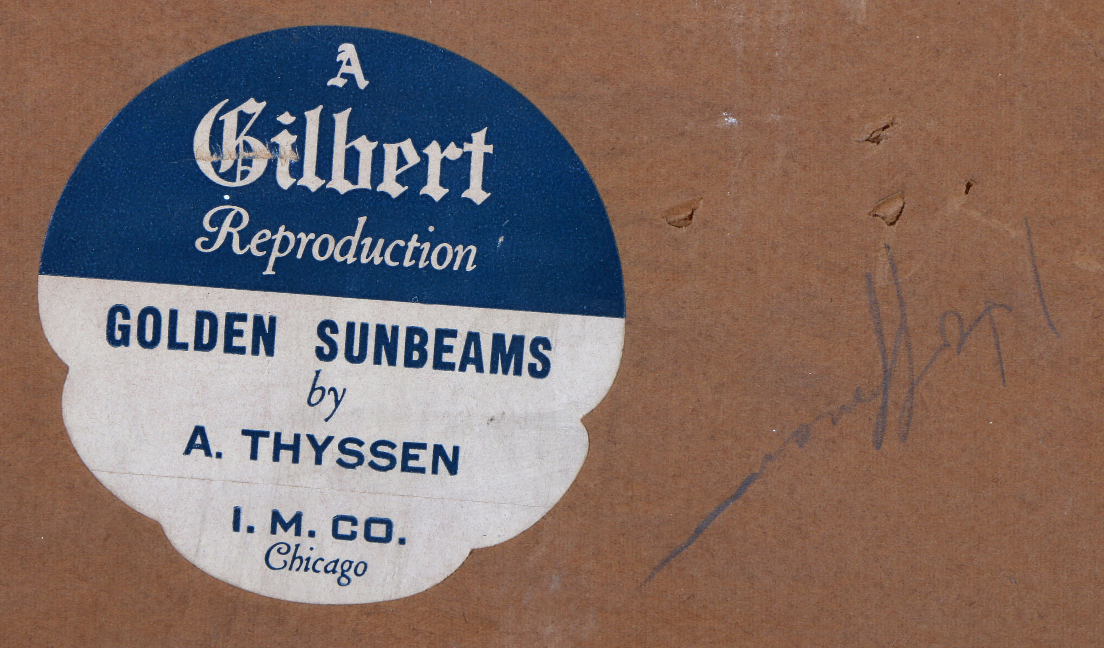 Framed Offset Lithograph After A. Thyssen's "Golden Sunbeams"