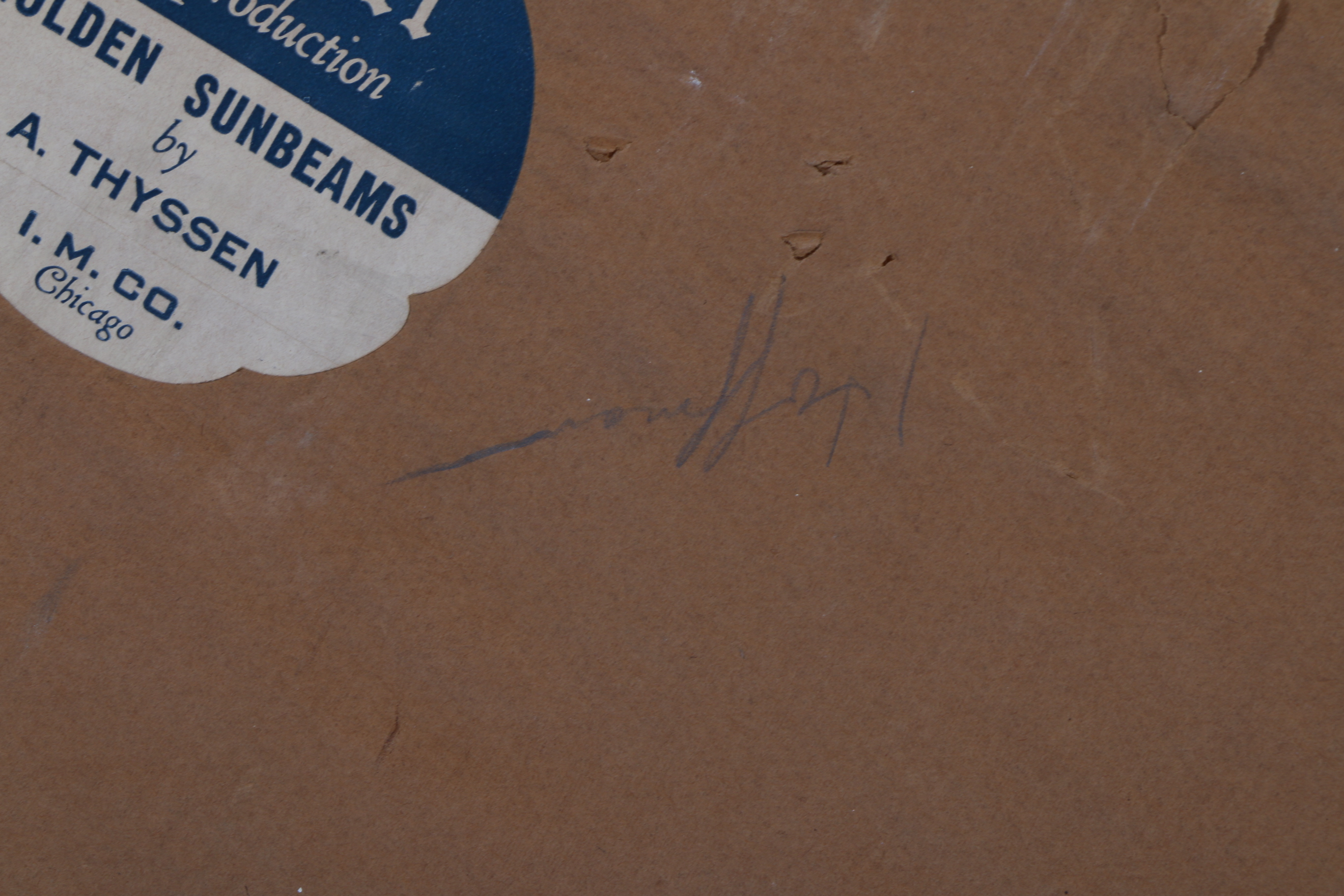 Framed Offset Lithograph After A. Thyssen's "Golden Sunbeams"