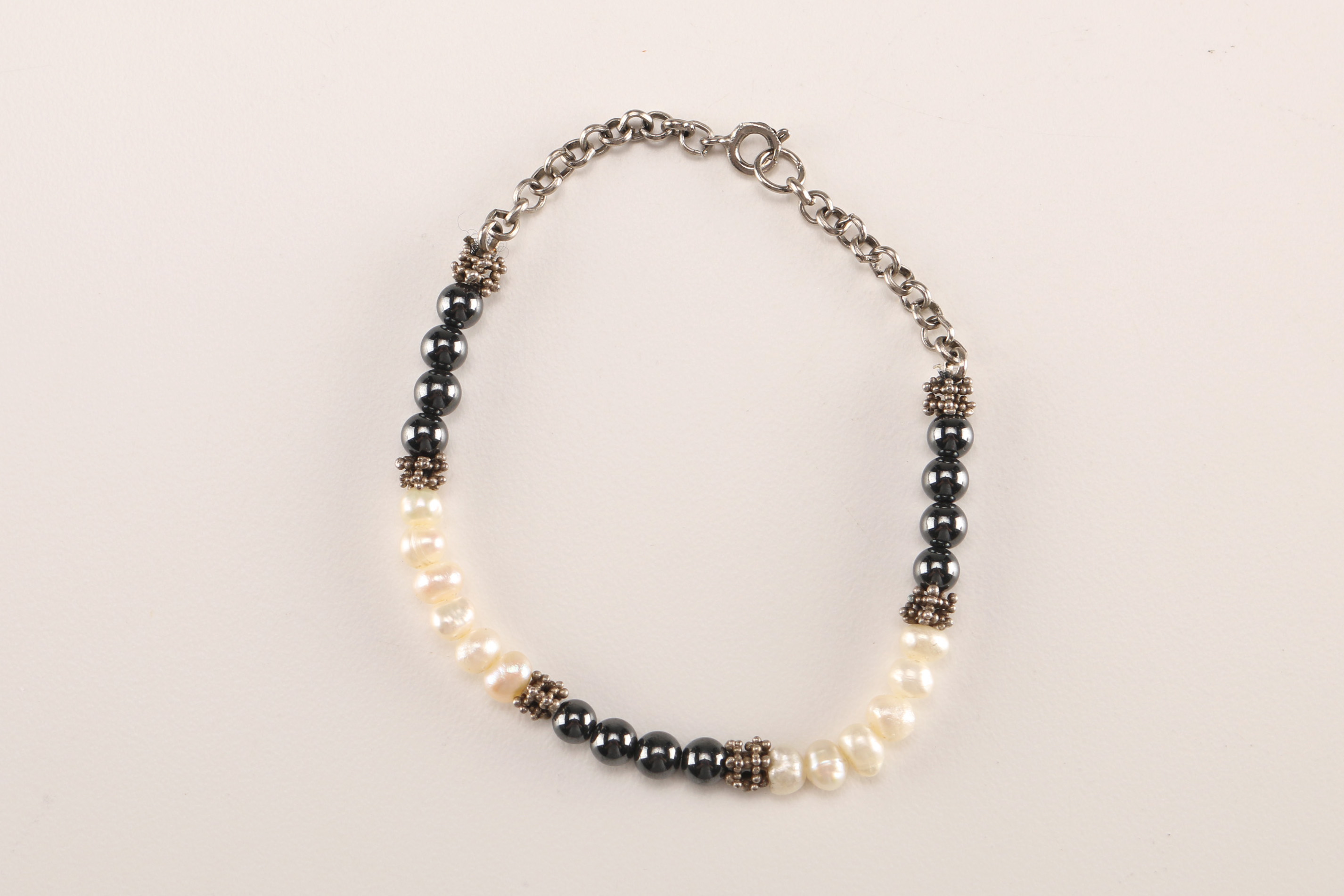 Collection of Bracelets with Pearl Like Beads