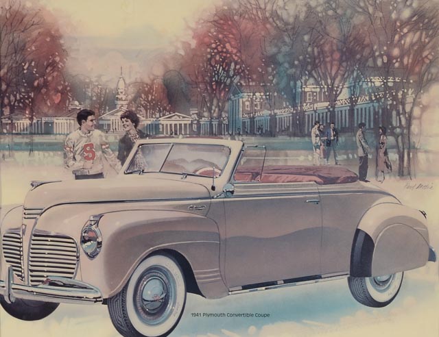 Three Offset Lithographs of Classic Cars After Paul Melia