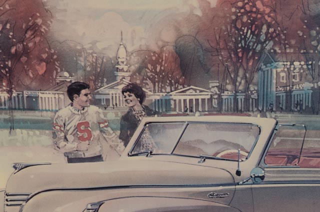 Three Offset Lithographs of Classic Cars After Paul Melia