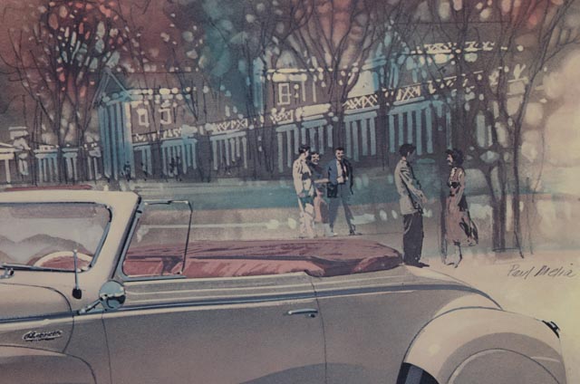 Three Offset Lithographs of Classic Cars After Paul Melia