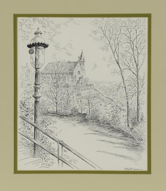 Caroline Williams Original Ink Drawing of the Immaculata Church