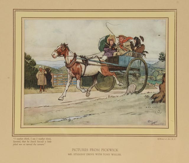 Pair of Offset Lithographs After Cecil Aldin's "Pictures From Pickwick"