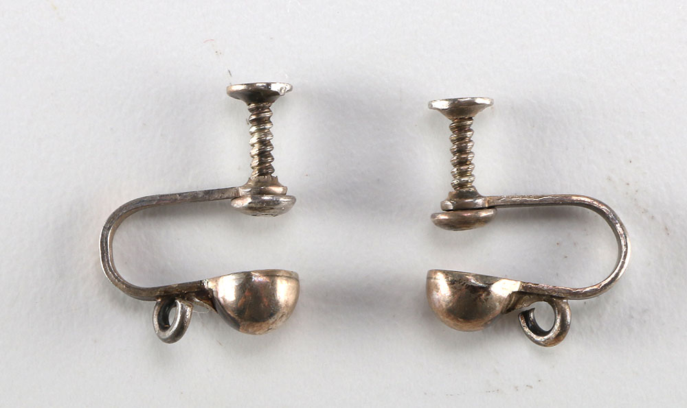 Vintage Silver Tone Screw-back Earrings