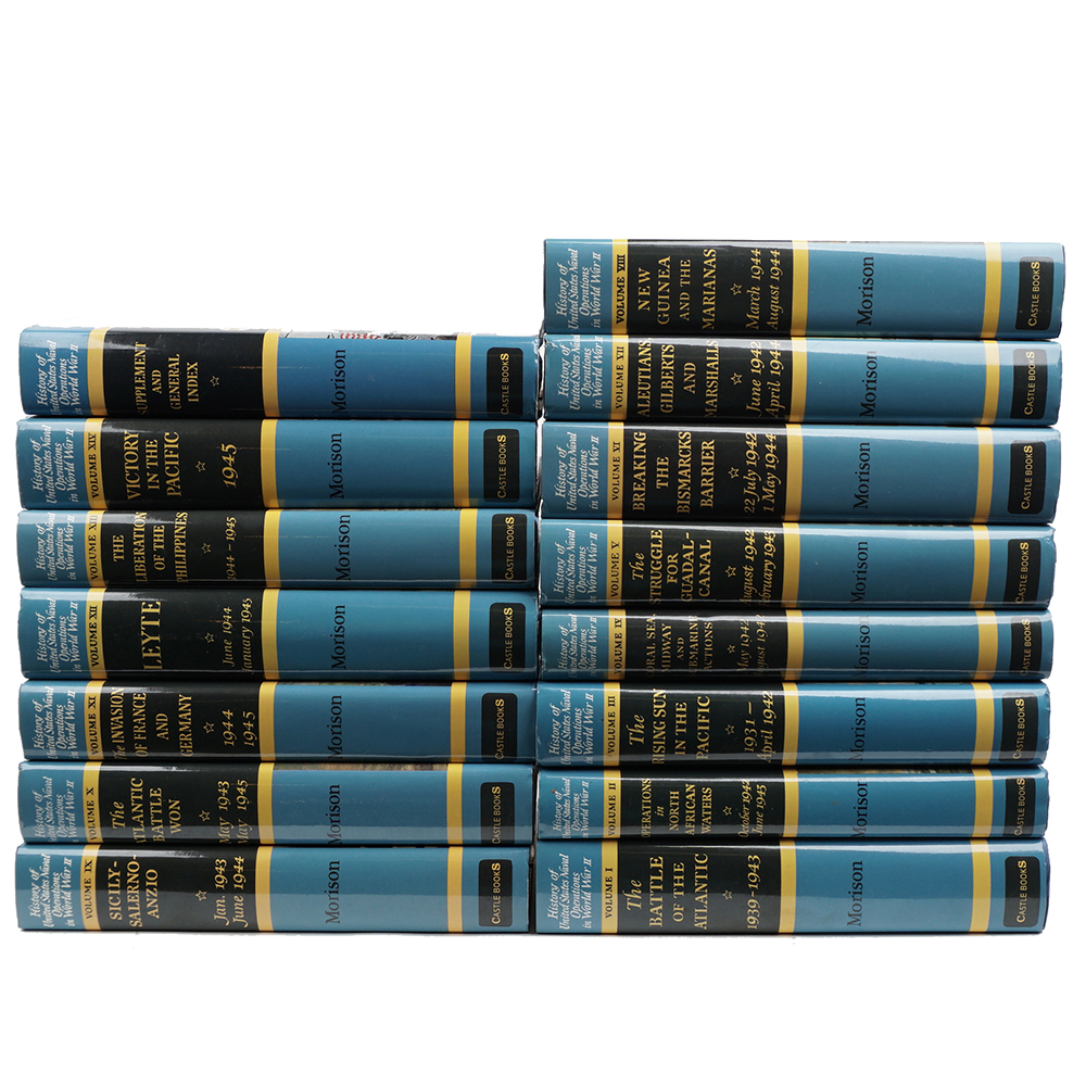 1st Edition Morison's "US Naval Operations in World War II" 15 Volume Set