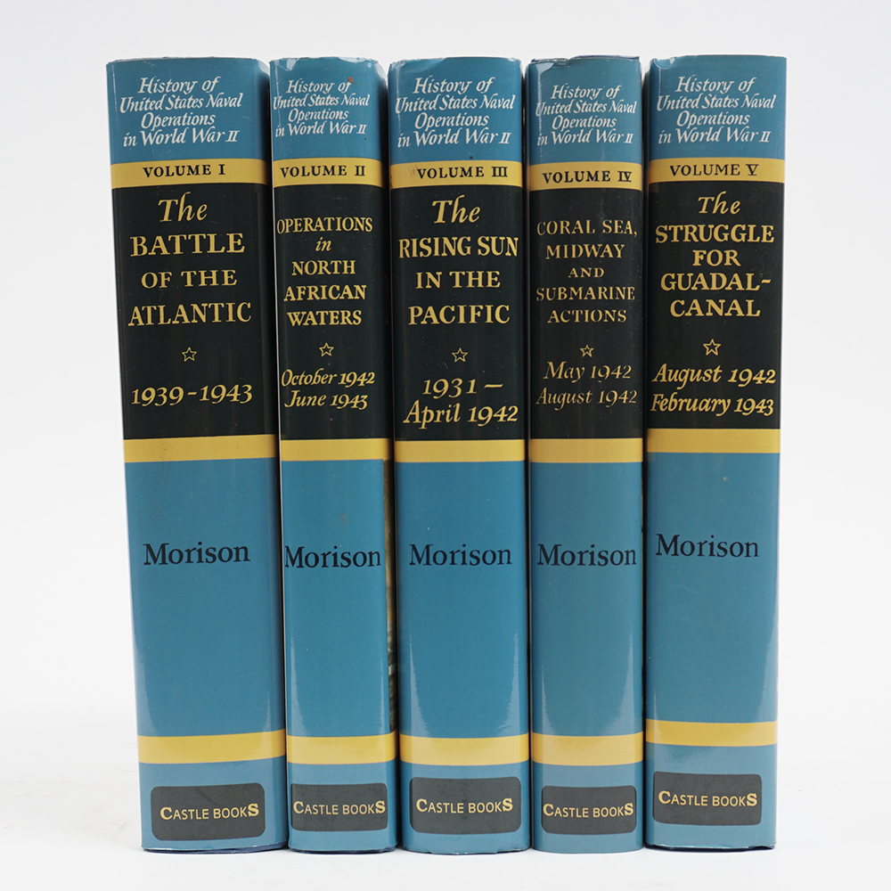 1st Edition Morison's "US Naval Operations in World War II" 15 Volume Set