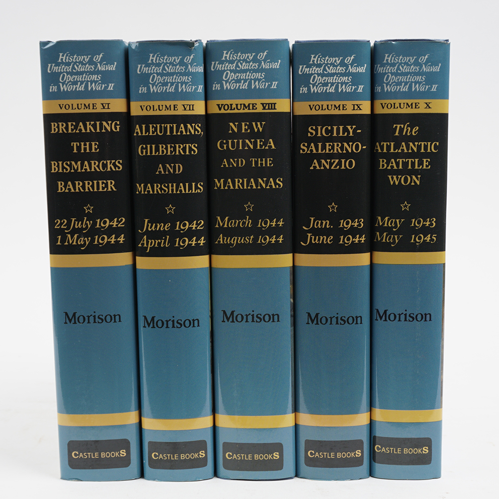 1st Edition Morison's "US Naval Operations in World War II" 15 Volume Set