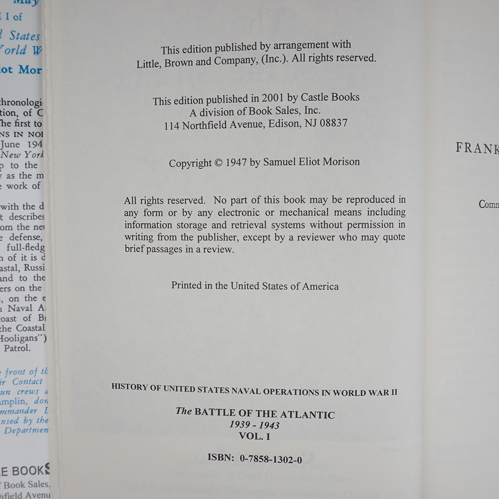 1st Edition Morison's "US Naval Operations in World War II" 15 Volume Set