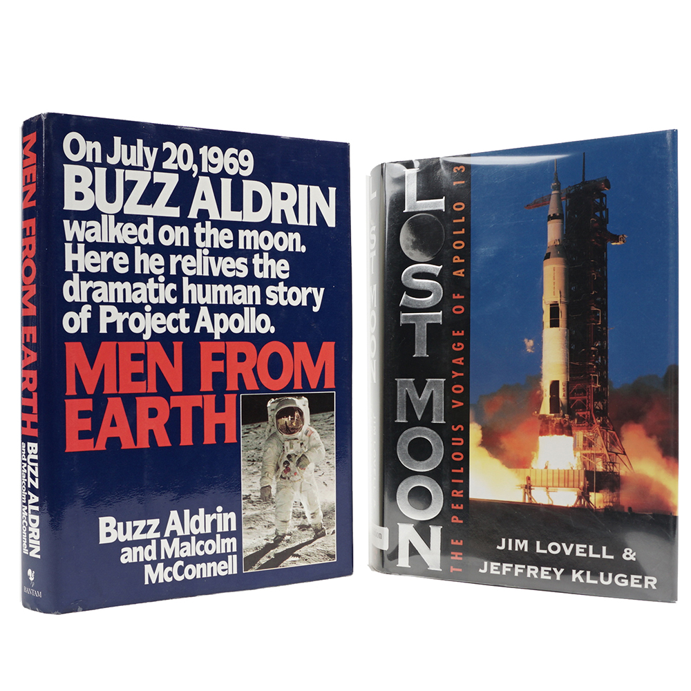 Buzz Aldrin and Jim Lovell Signed Apollo Mission Books "Men From Earth" and "Lost Moon"