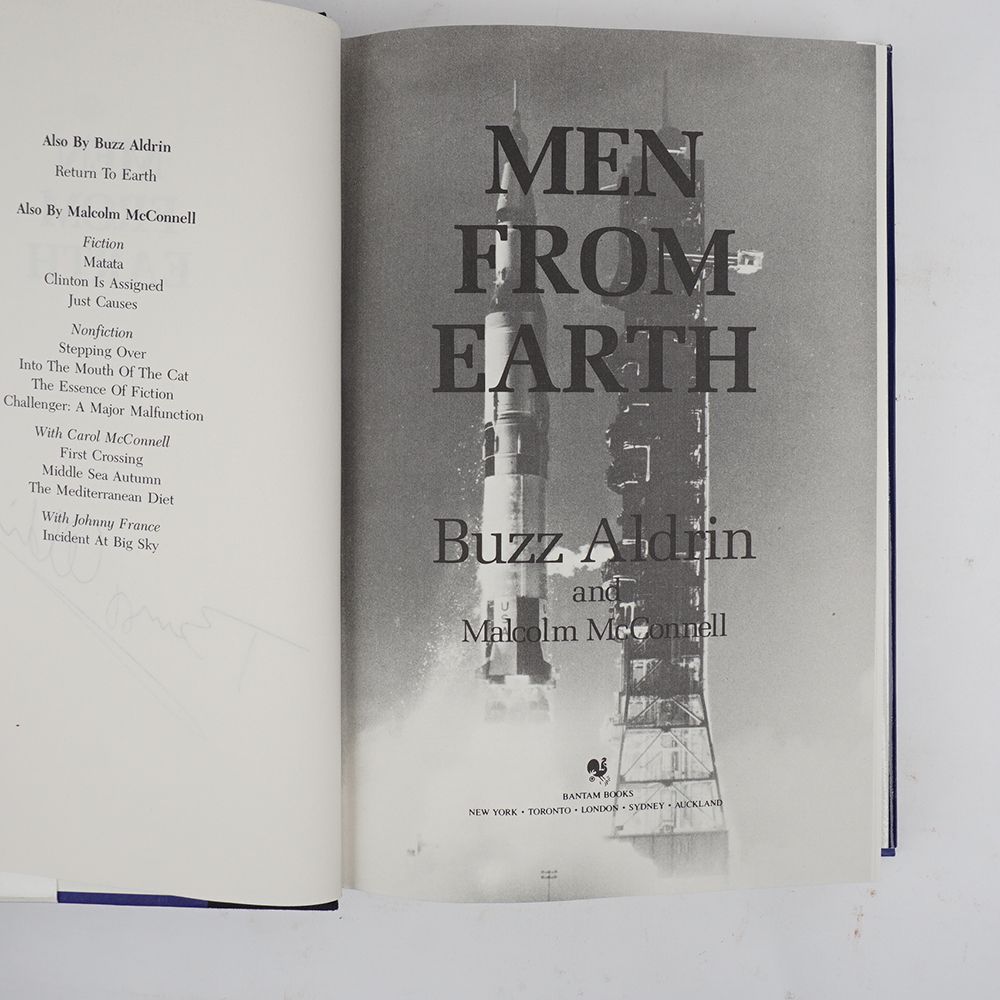 Buzz Aldrin and Jim Lovell Signed Apollo Mission Books "Men From Earth" and "Lost Moon"