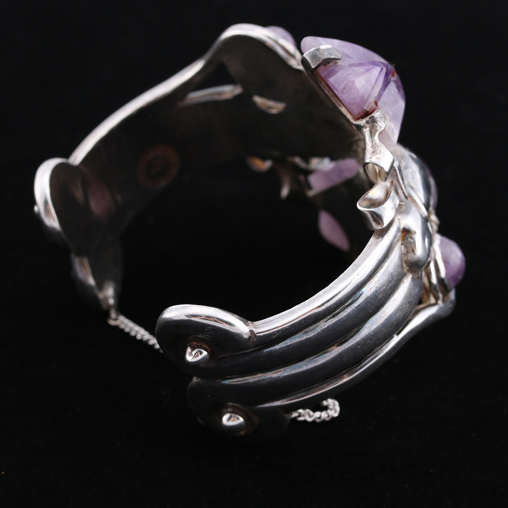 1940s Spratling  Sterling and Amethyst Cuff Bracelet