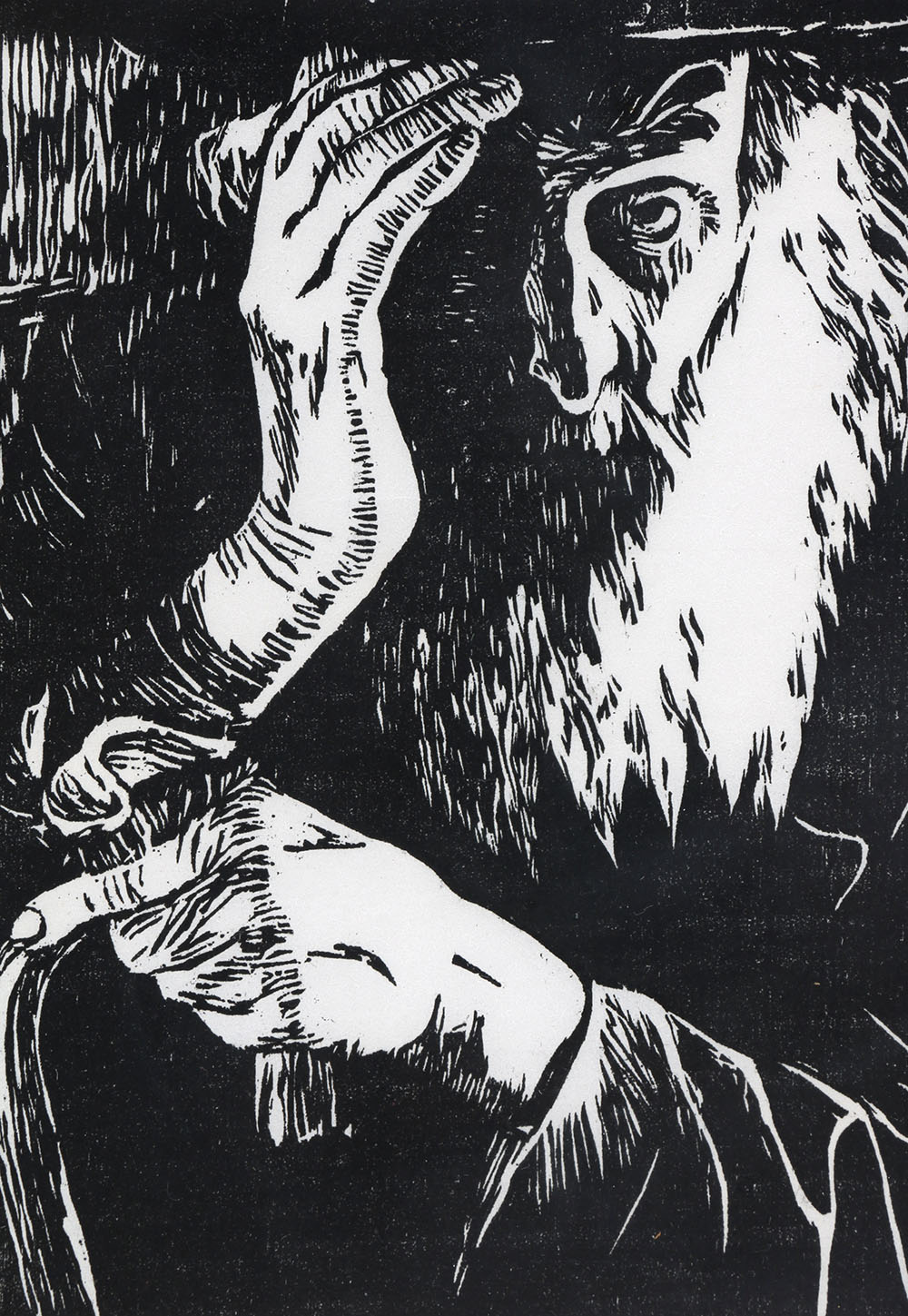 Leonard Sunshine Limited Edition Linocut "The Old Man"