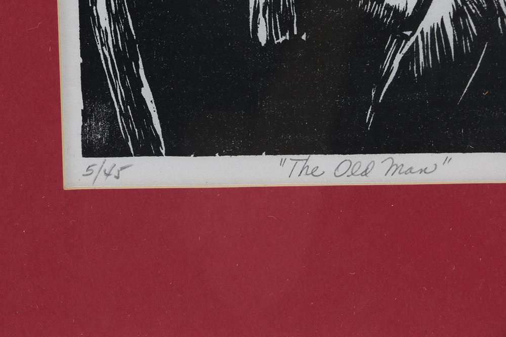 Leonard Sunshine Limited Edition Linocut "The Old Man"