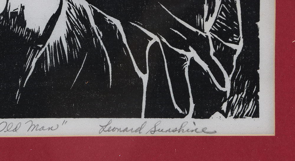 Leonard Sunshine Limited Edition Linocut "The Old Man"