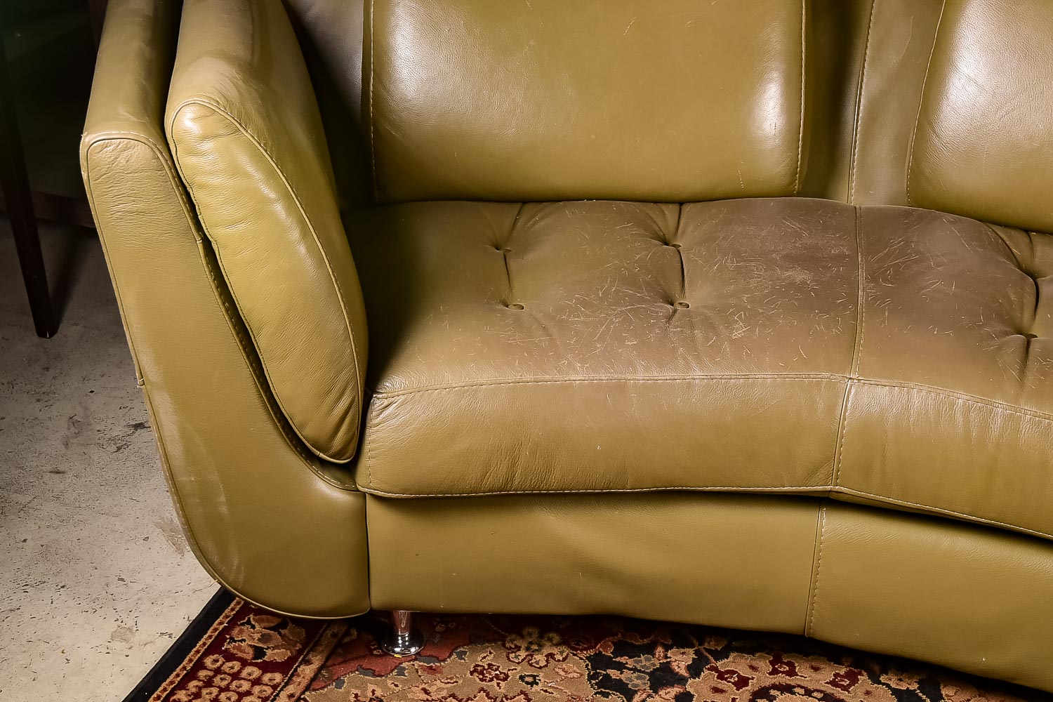 Mid-Century Modern Leather Couch