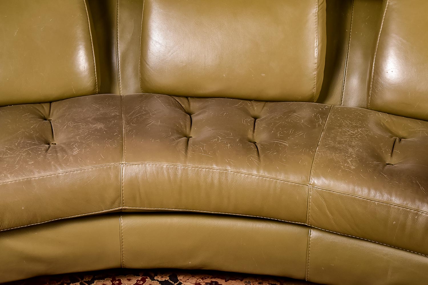 Mid-Century Modern Leather Couch