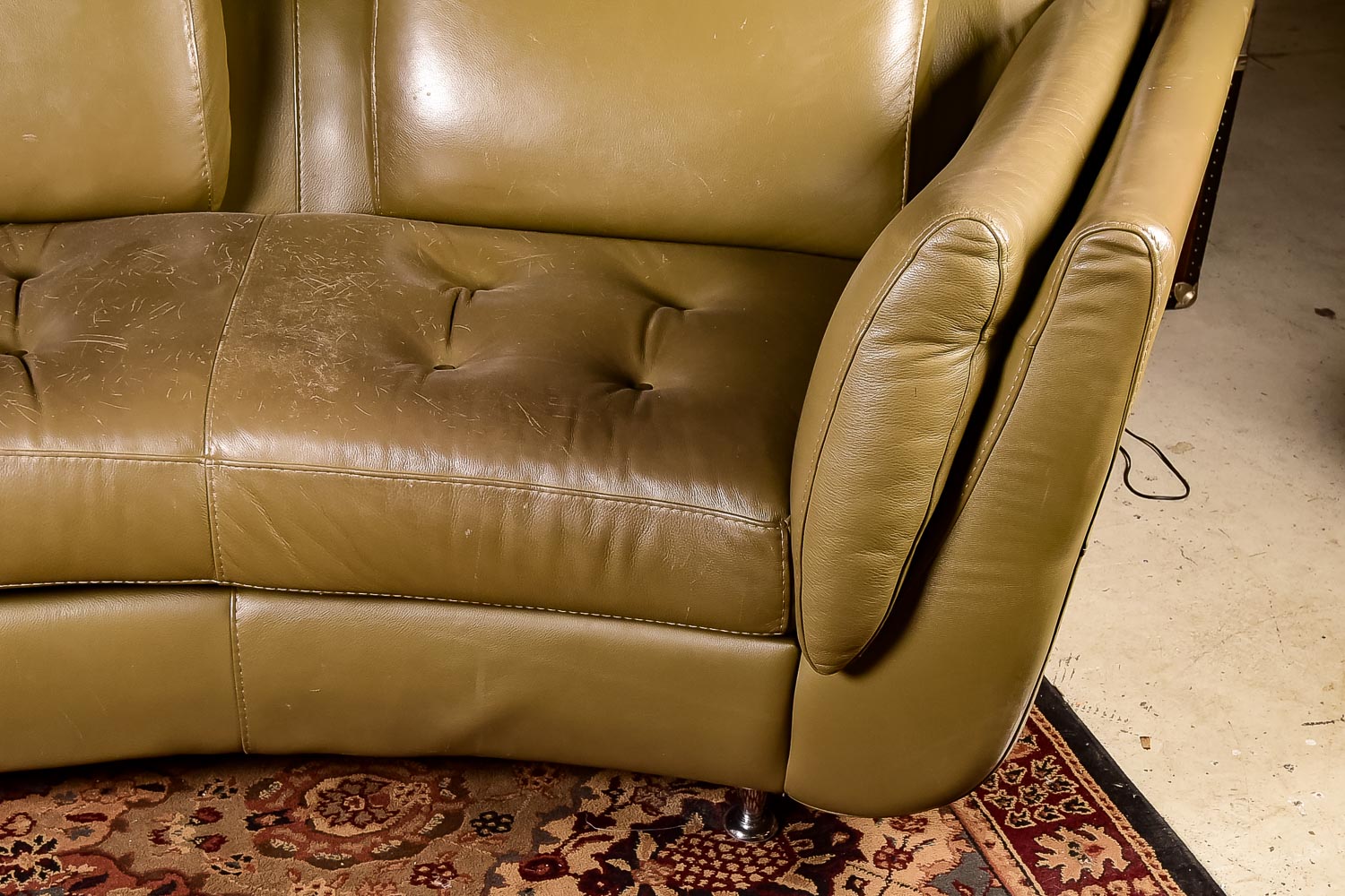 Mid-Century Modern Leather Couch