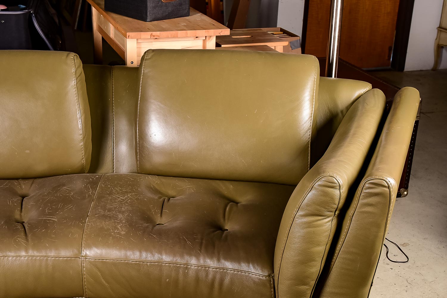 Mid-Century Modern Leather Couch