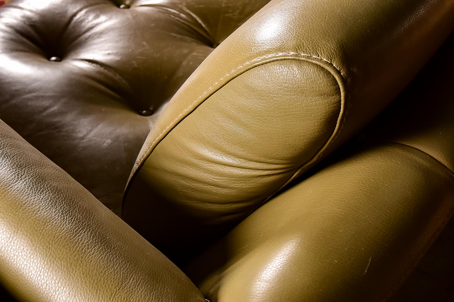 Mid-Century Modern Leather Couch