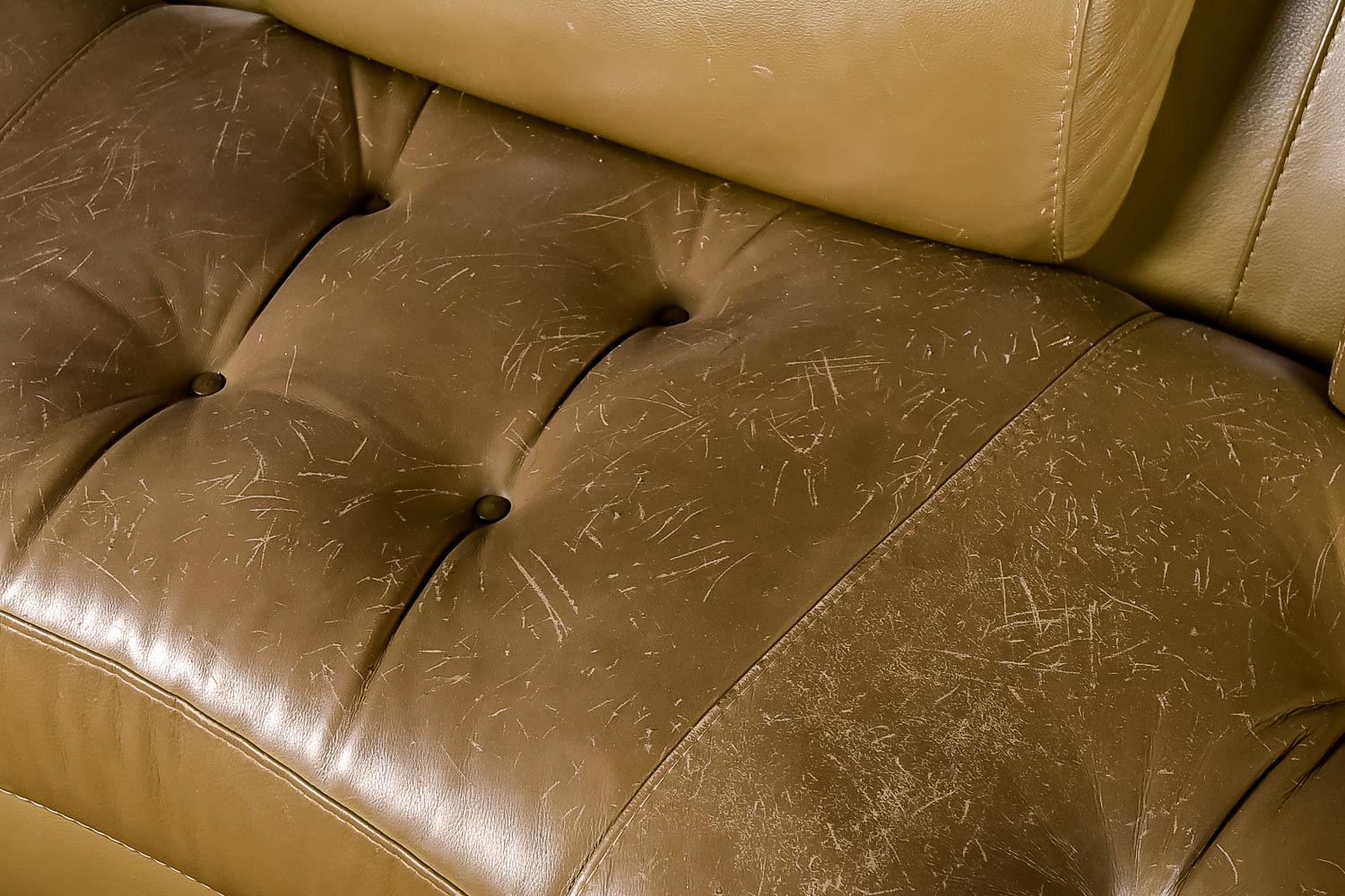Mid-Century Modern Leather Couch
