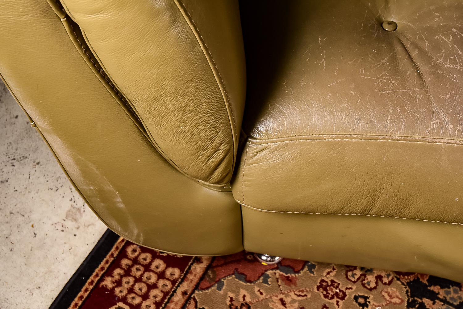 Mid-Century Modern Leather Couch